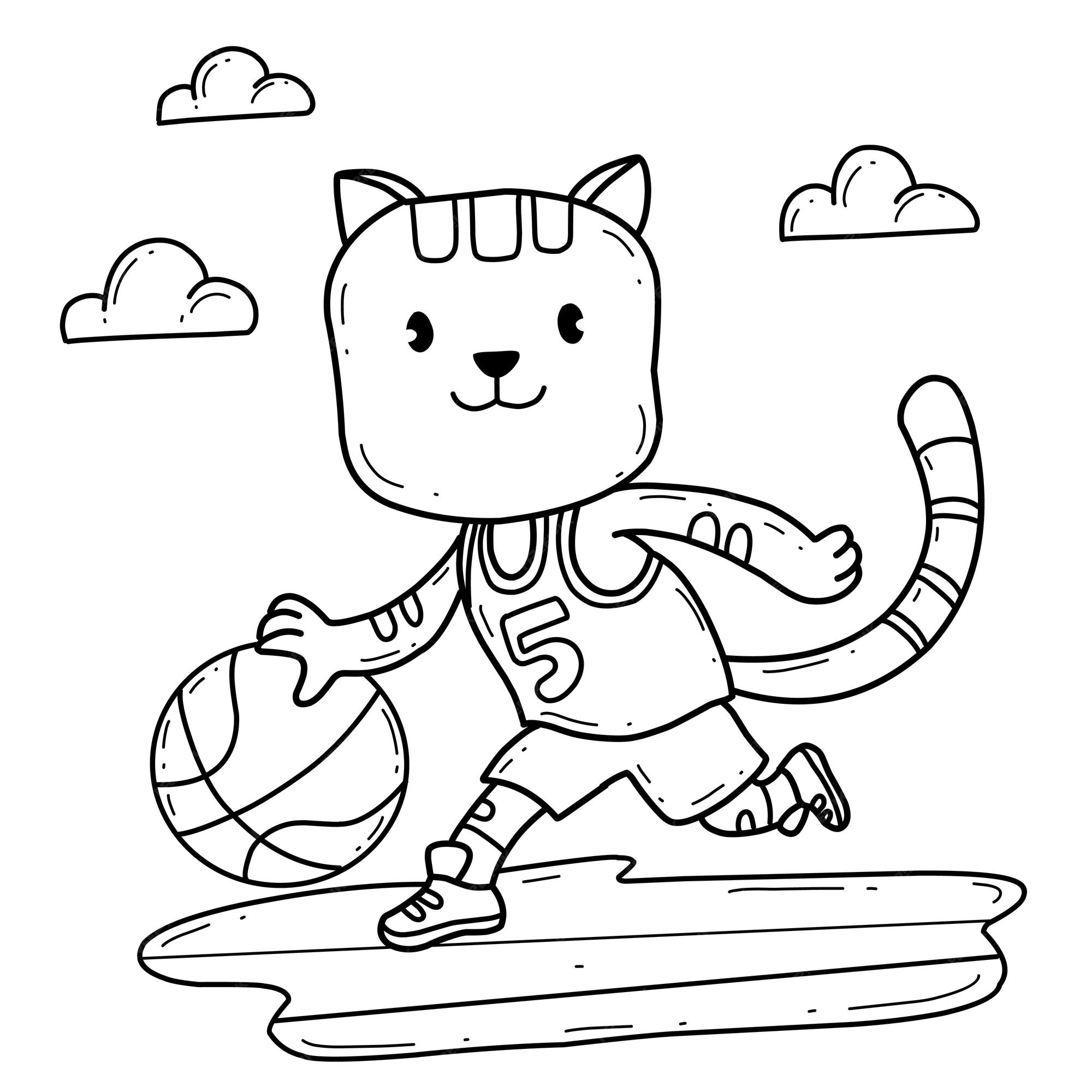 Design De Desenho De Gatos 3d Jogando Basquete Ilustração Stock -  Ilustração de adulto, roupa: 251143458