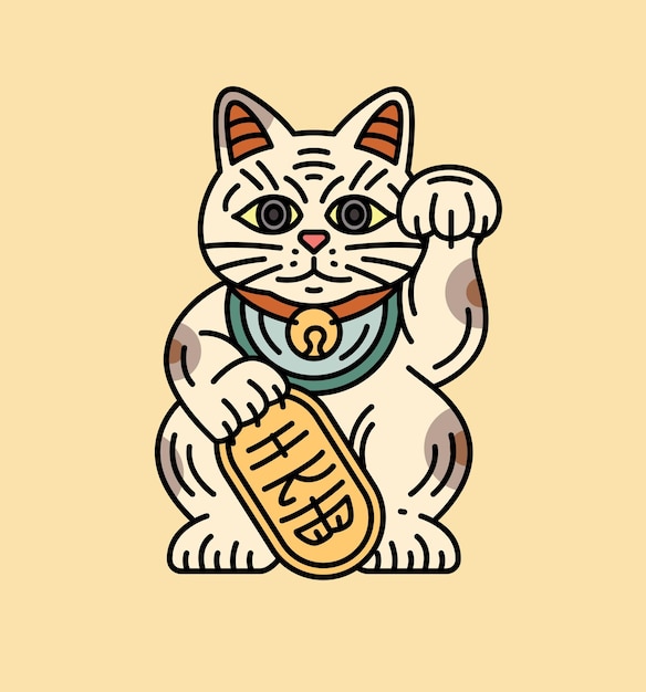 Gato de sorte tradicional japonês maneki neko