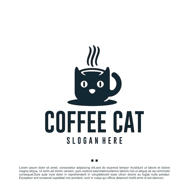 Gato do café, crianças, inspiração para o design do logotipo