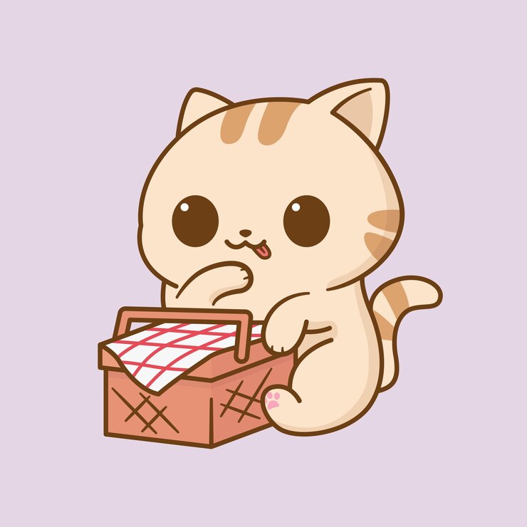 Gato em desenho animado de primavera 2