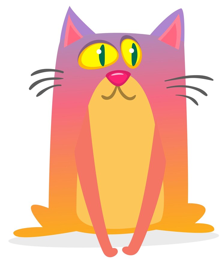 Vetor gato engraçado dos desenhos animados ilustração de gato listrado gordo vetor isolado
