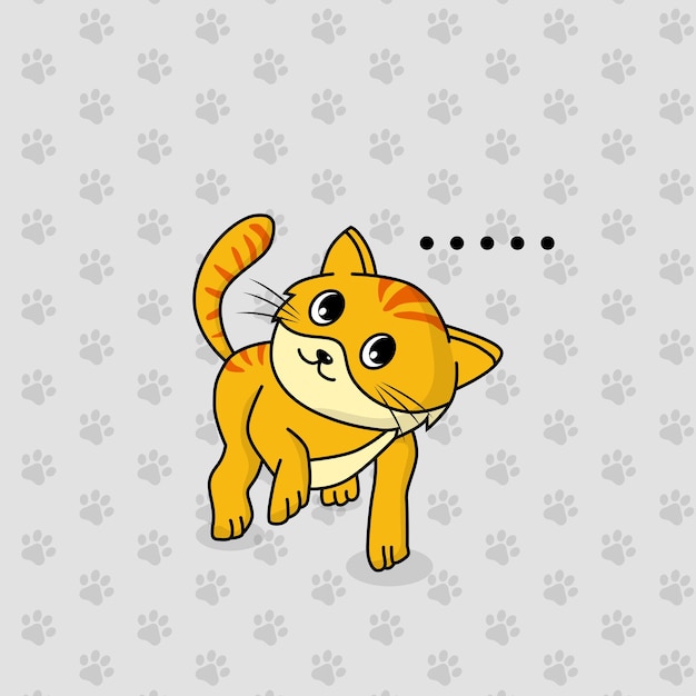 Gato fofo andando em frente