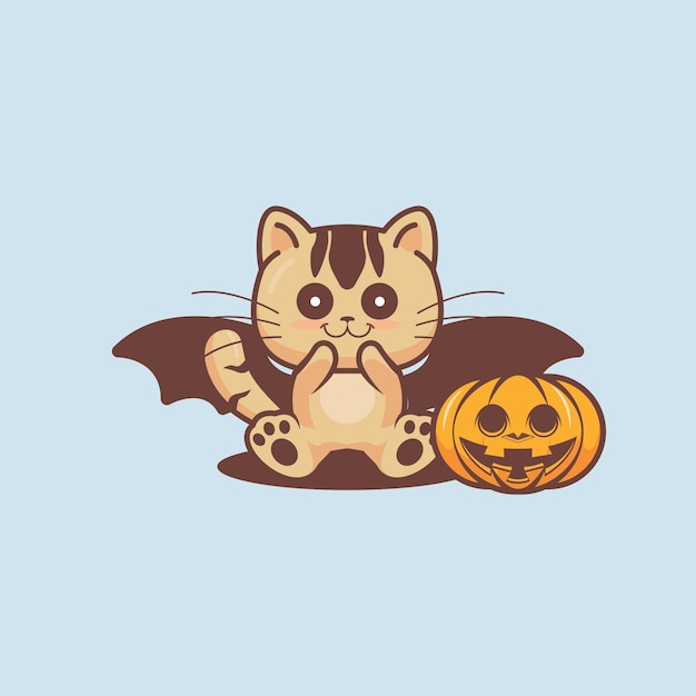 Gato fofo celebrando evento de halloween