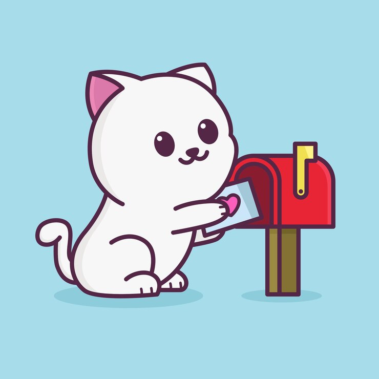 gato fofo colocou carta de dia dos namorados na caixa postal