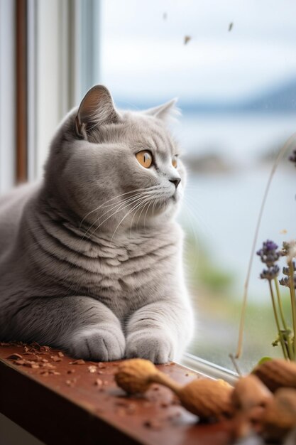 Vetor gato gatinho british shorthair