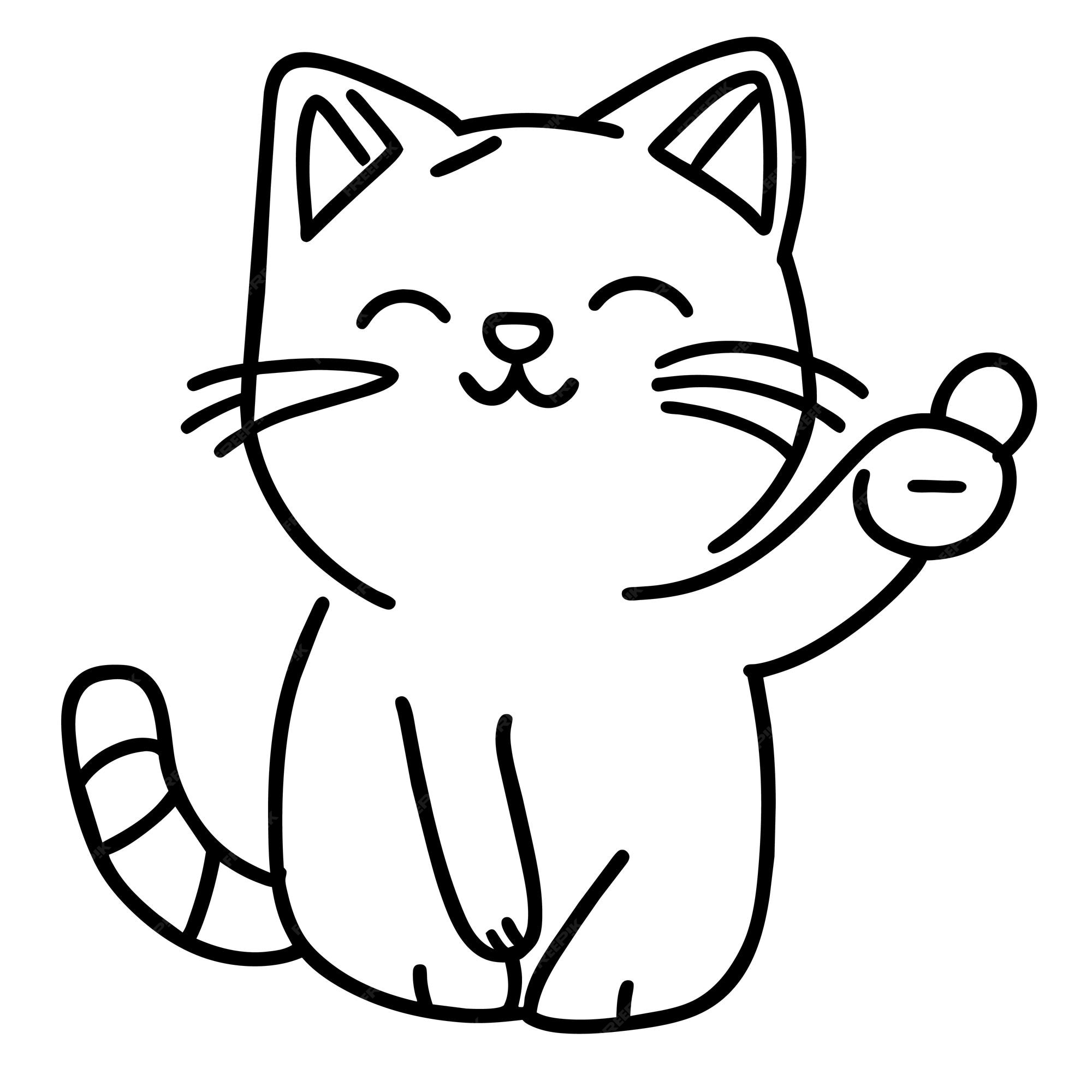 desenho de mão desenho de desenho de gato para colorir 6523349