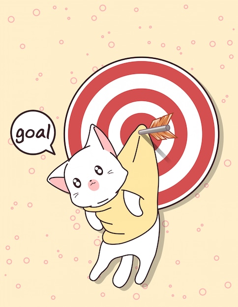 Gato kawaii e gol com flecha