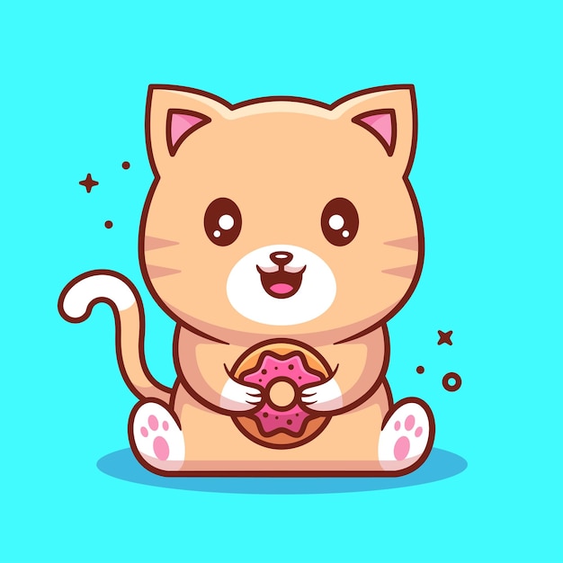 Desenho animado bonito kawaii gato fofo imagem vetorial de lineartestpilot©  248322500