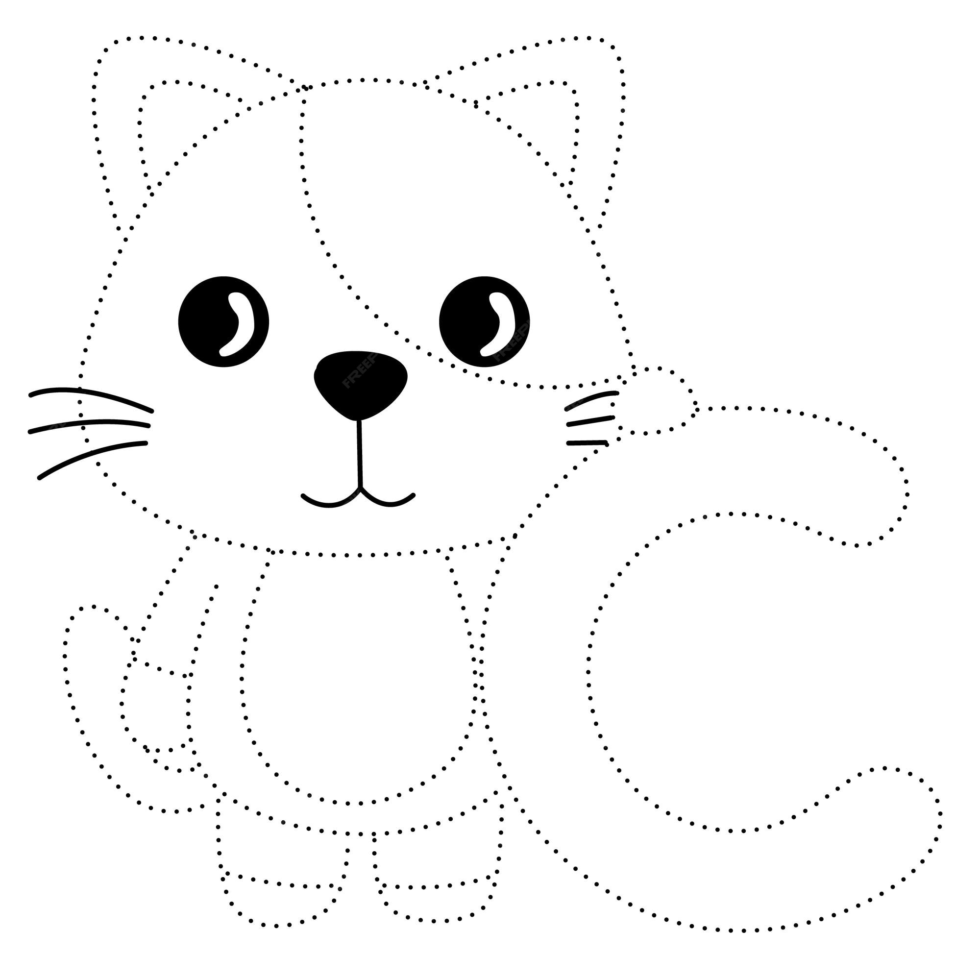 Desenho De Gato Animal Animado Doodle Kawaii Anime Página Para