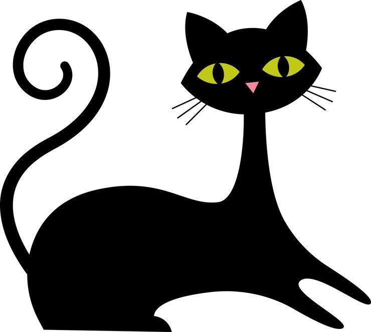 Vetor gato mentiroso desenhado à mão