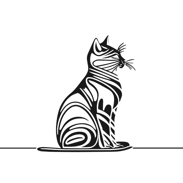 elegantes desenhos de gatos de arte de linha minimalista 7118524 Vetor no  Vecteezy