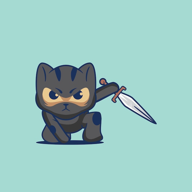 Ilustração Do Ninja Do Gato Um Gato Com Uma Atadura Crianças Chinesas De  KONGFU Ilustração Stock - Ilustração de arte, fofofo: 140577612