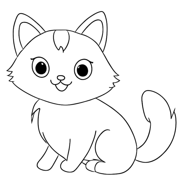 gato para o tipo livro de colorir ilustração vetorial arte de linha