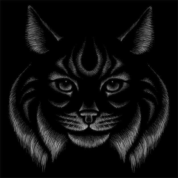 Gato para tatuagem ou t-shirt design ou outwear. gato bonito estilo