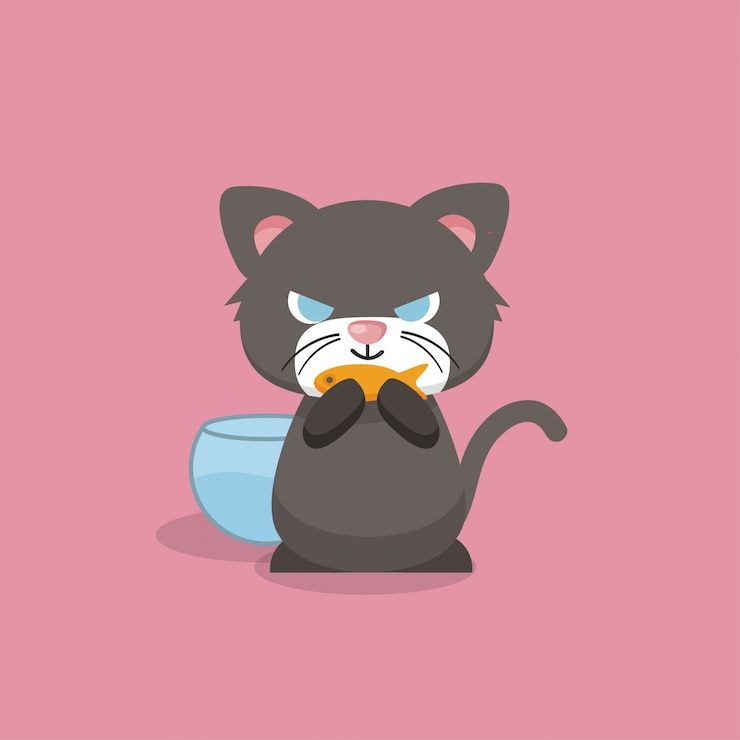 Vetor gato, pose, ilustração