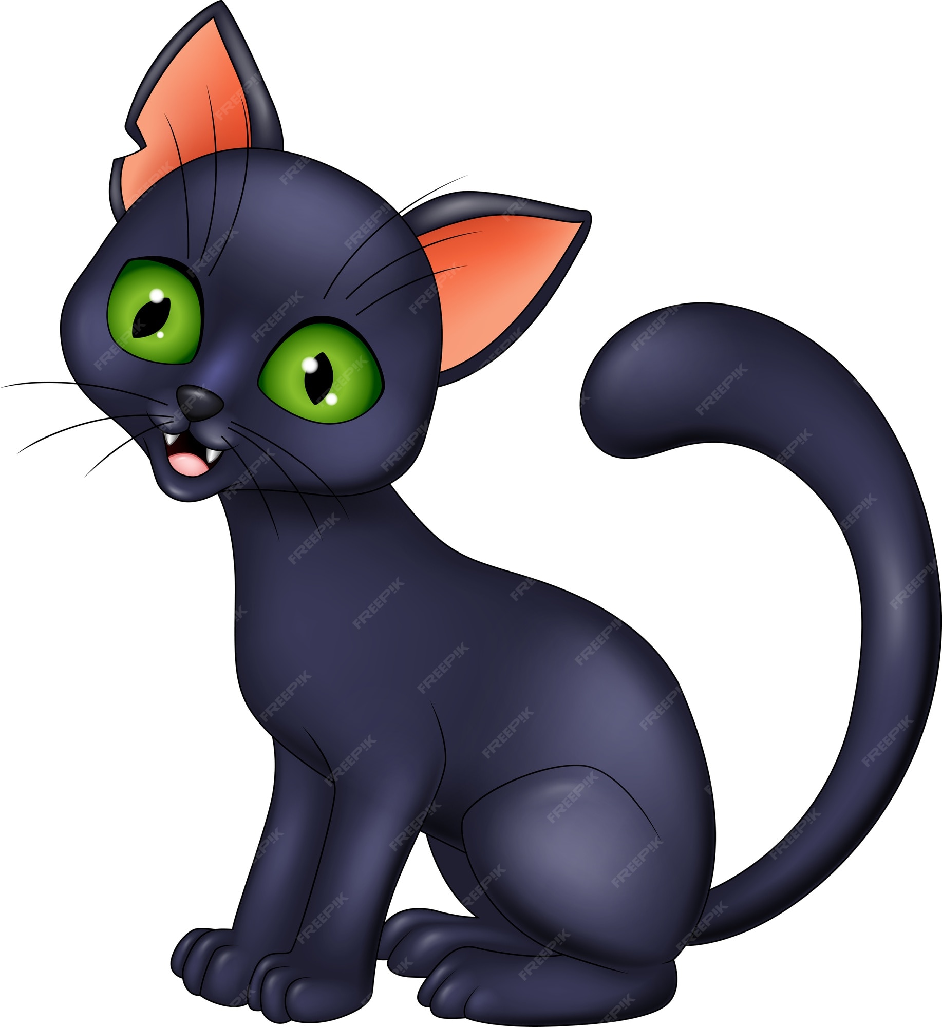 ilustração de gato preto. ilustração de gato preto adorável preto liso,  isolado no fundo branco. clipart de esboço de desenho de gatinho, para seus  projetos de design. 11319565 Vetor no Vecteezy