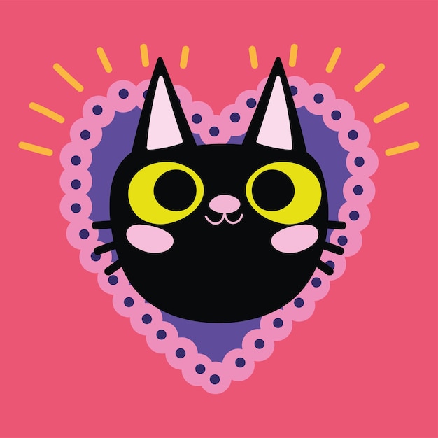 gato preto no coração