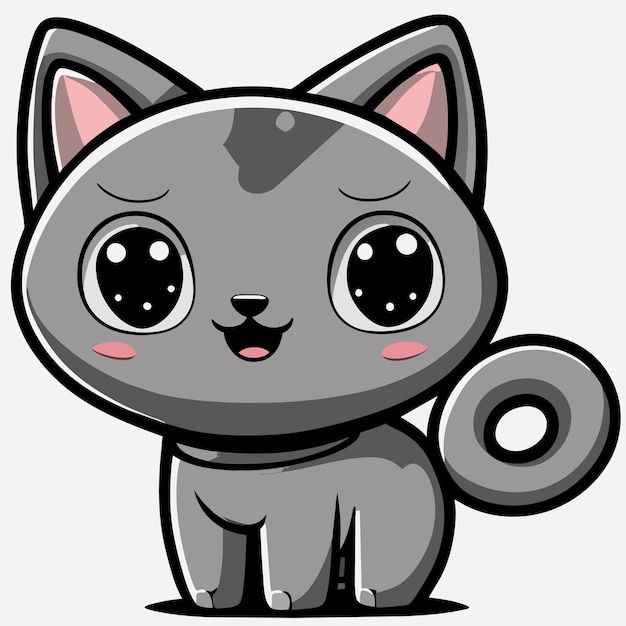Vetor gato preto personagem de desenho animado