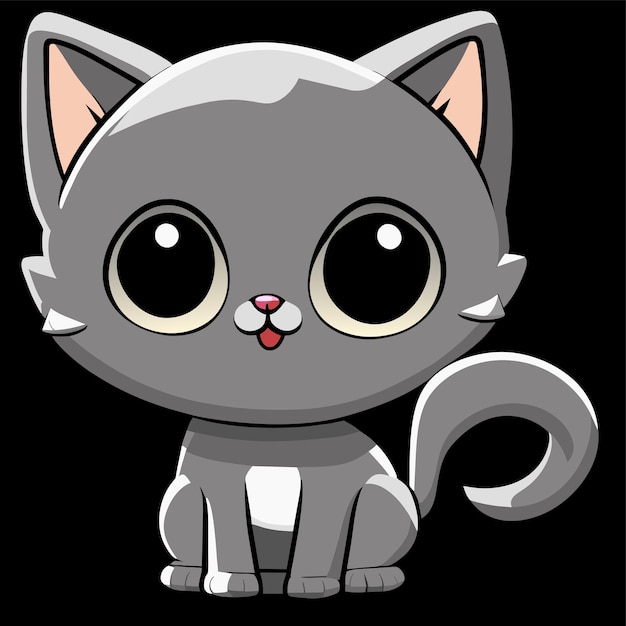Vetor gato preto personagem de desenho animado