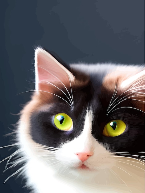 Ilustração Realista Do Desenho Vetorial Do Gato De Estimação Fofo