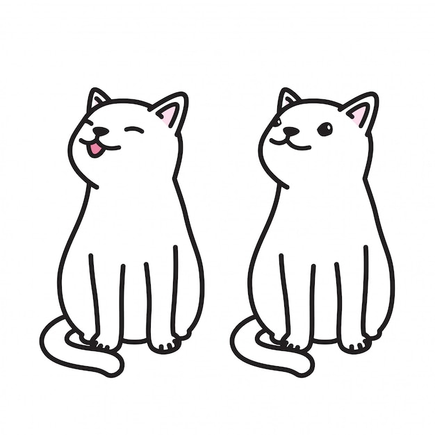 Gato vetor gatinho sorriso animal de estimação dos desenhos animados