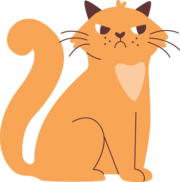 Vetor gato zangado sentado