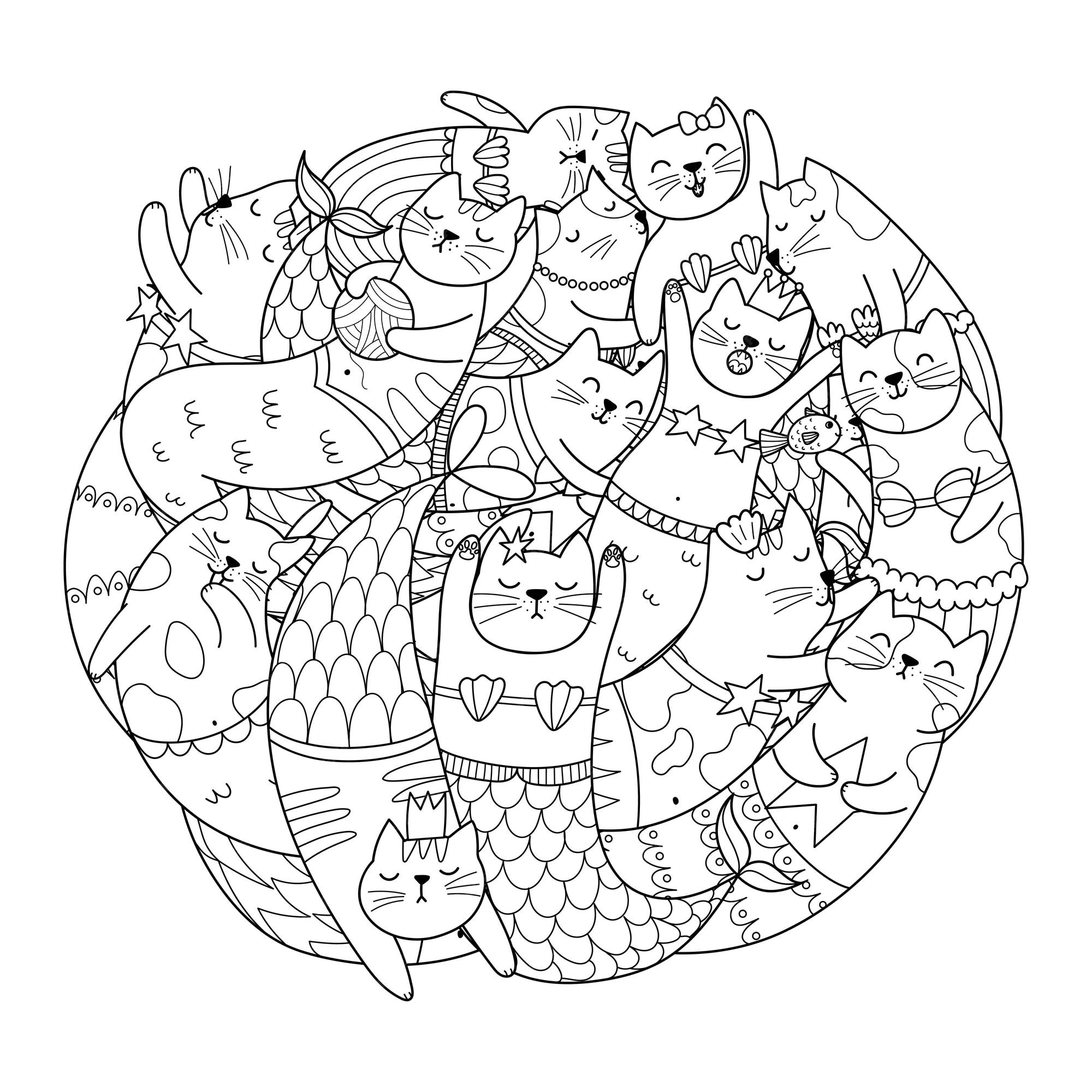 Gatos para Colorir em 2023  Bonitos desenhos fáceis, Gato doodle