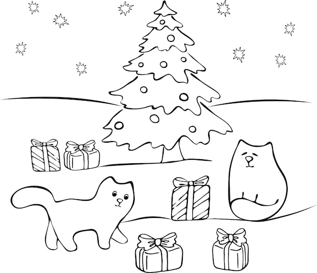 56 desenhos de gatos para colorir