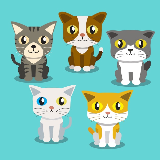 Gatos dos desenhos animados em pé