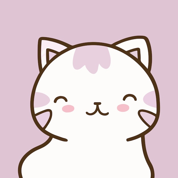 Gatos Kawaii fofos ou gatinhos em design pastel Desenho animado para impressão ou design de adesivo