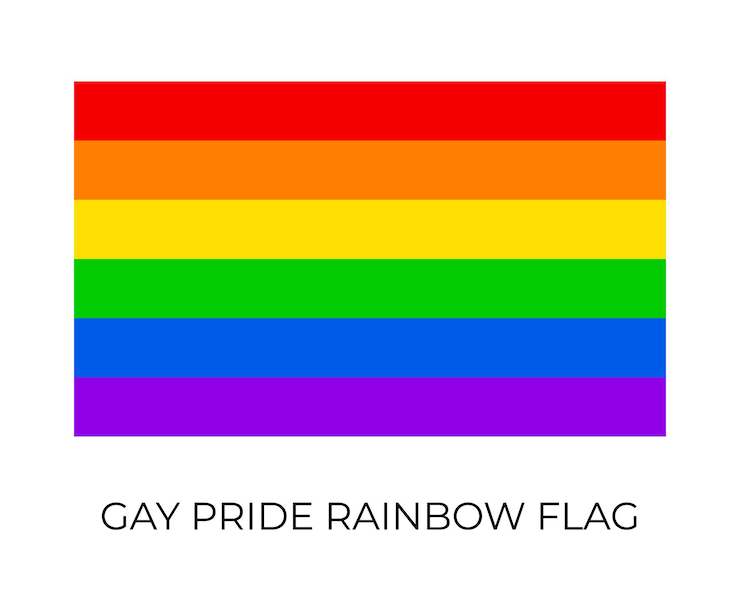 Vetor gay pride rainbow flag símbolo da comunidade lgbt identidade sexual da bandeira do vetor modelo fácil de editar para banners, sinais, design de logotipo, etc.