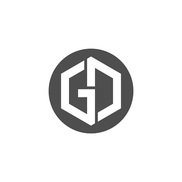 GD Letra monograma Inicial Logo Design Template Ilustração vetorial GD elegante e