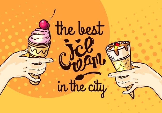 Gelado desenhado à mão