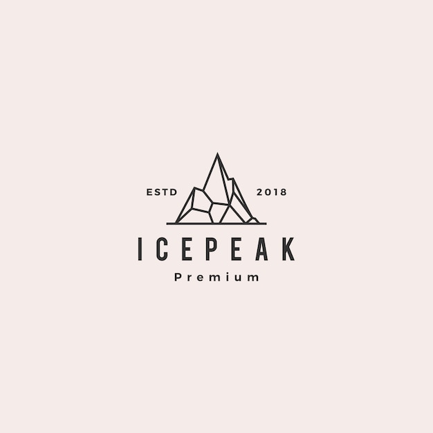 Gelo pico de gelo pico monte montanha pedra logotipo