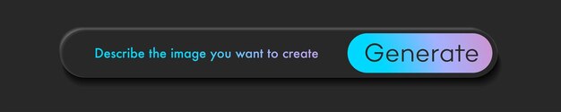 Generate Ai bar user interface 3d style black color Artificial intelligence button trendy neumorphic for ui ux element app website