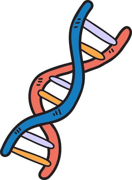 Vetor genes desenhados à mão e ilustração de dna