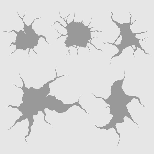 Vetor geologia danifica a superfície da terra rachaduras no solo textura do buraco ou terremoto parede rachada vetor