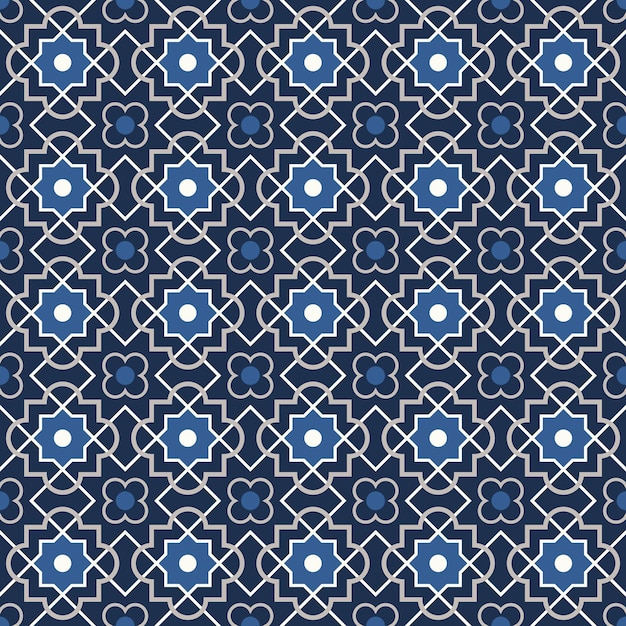 Geometria árabe Emaranhado padrão marroquino sem costura de fundo vetorial