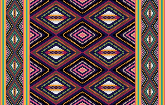 Geometria étnica oriental ikat design tradicional sem costura para fundo, tapete, papel de parede