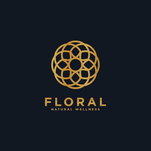 Vetor geometria floral, um toque luxuoso no design do logotipo