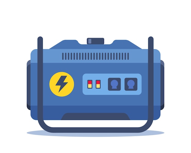 Gerador portátil de energia elétrica tecnologia conceito de energia elétrica ilustração vetorial