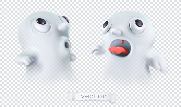Vetor ghost com transparência. feliz dia das bruxas.