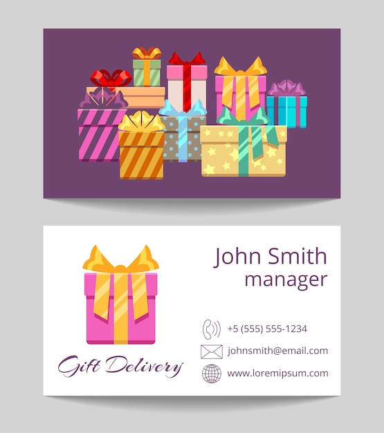 Gift delivery service business card modelo de ambos os lados
