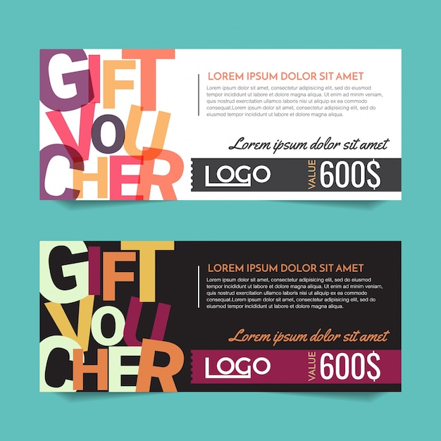 Vetor gift voucher vector background para banner, poster, flyer