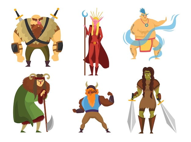 Jogos De Computador Gigante Heroe Ilustração Vetorial De Desenhos Animados.  Viking, Guerreiro, Orc E Outros Monstros Em Pose E Emoção. Caráter  Combinado Com Animal Royalty Free SVG, Cliparts, Vetores, e Ilustrações  Stock.