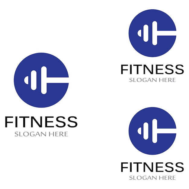 Ginásio de fitness e logotipo de silhueta de barradesign para ginásio de fitness e barra usando um conceito de design de modelo de ilustração vetorial