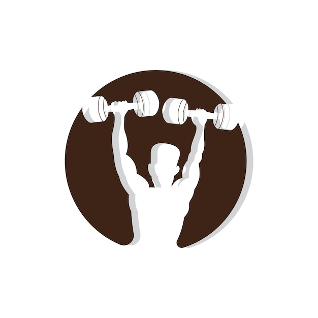 Ginásio logo fitness health vector treino muscular silhueta design clube de fitness