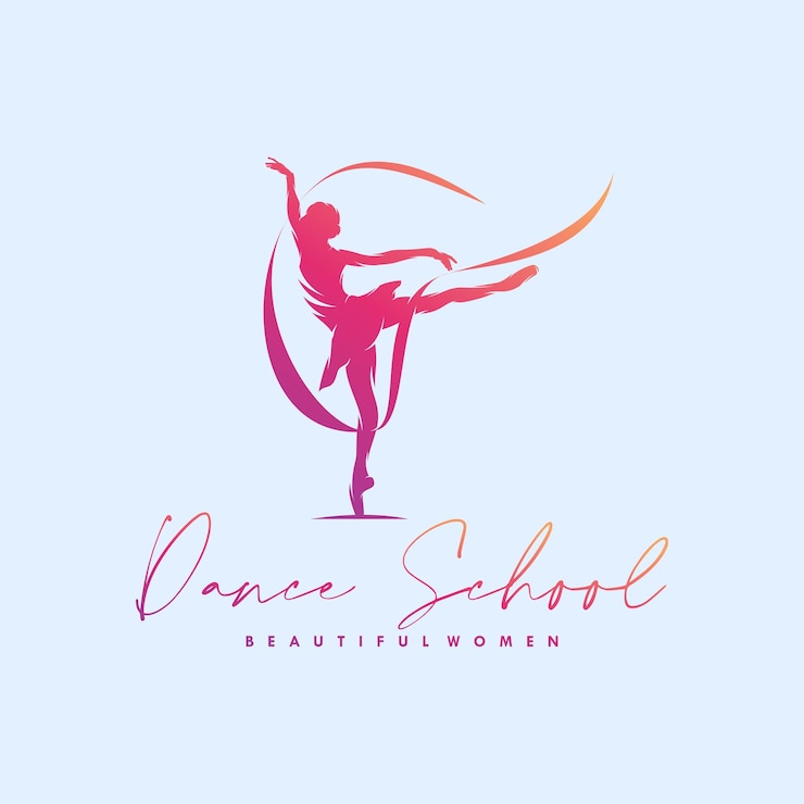 Vetor ginástica rítmica com design de logotipo de fita