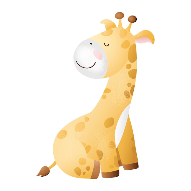 Girafa bonitinha adorável animal de safári animal selvagem africano desenho animado infantil