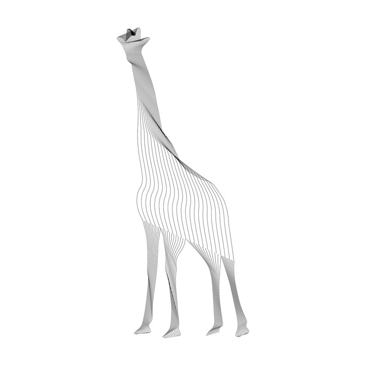 Vetor girafa de linha abstrata de ilustração vetorial silhueta isolada no fundo branco animal africano